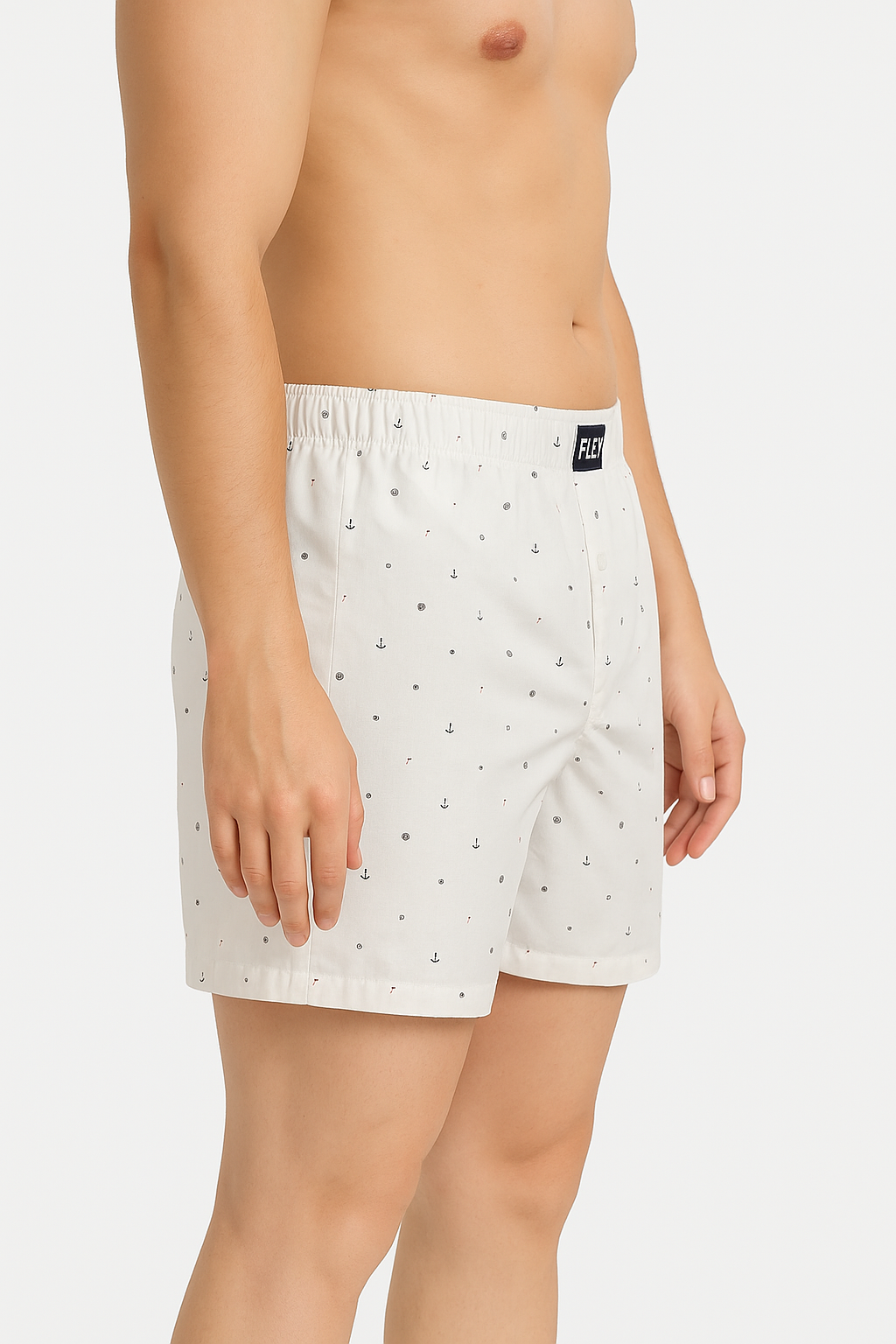 Printed White Woven Boxer Short