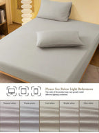 1pc Solid Color Fitted Sheet, Mattress Protector, Mattress Cover For Bed, Soft And Breathable, Deep Pocket Up To 11.8 Inch - Light Grey