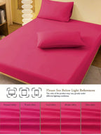 1pc Solid Color Fitted Sheet, Mattress Protector, Mattress Cover For Bed, Soft And Breathable, Deep Pocket Up To 11.8 Inch - Hot Pink