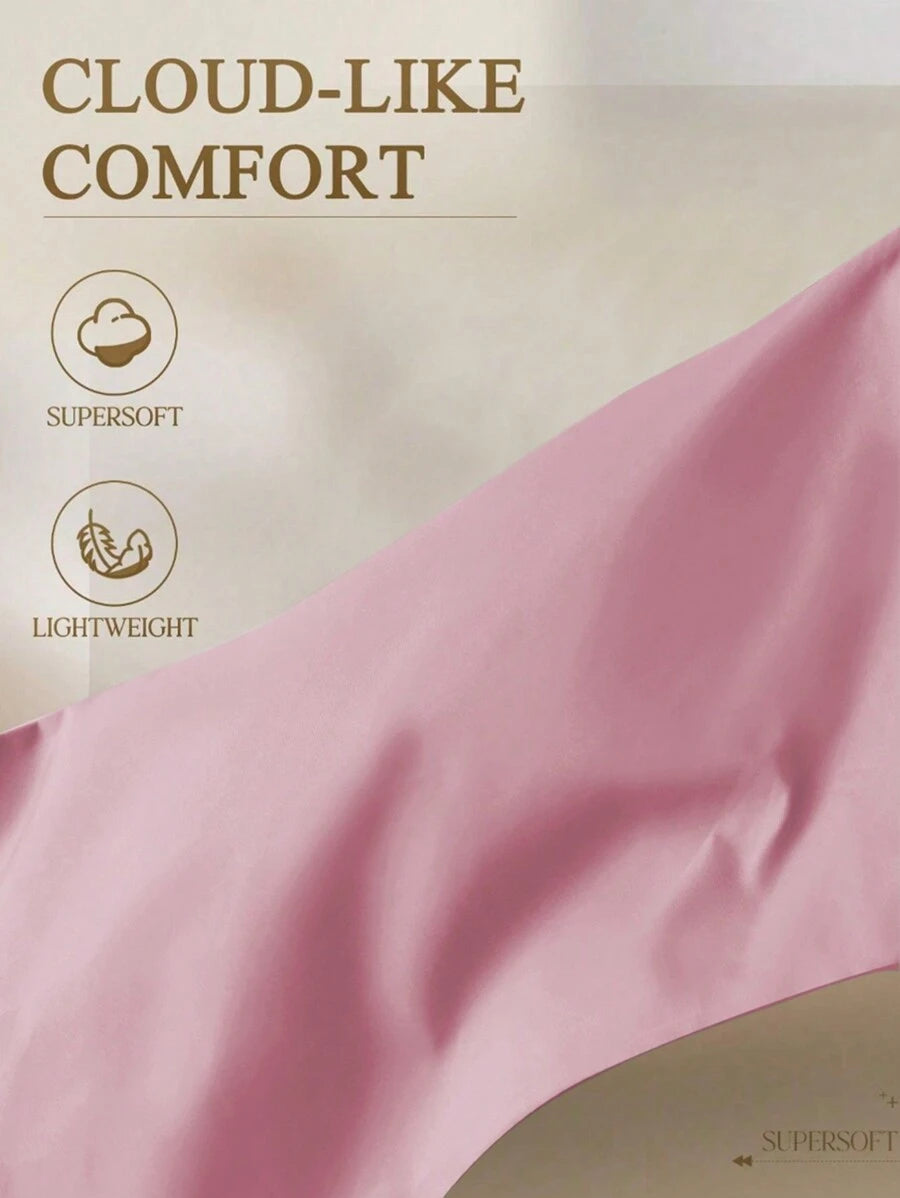 1pc Solid Color Fitted Sheet, Mattress Protector, Mattress Cover For Bed, Soft And Breathable, Deep Pocket Up To 11.8 Inch - Dusty Pink