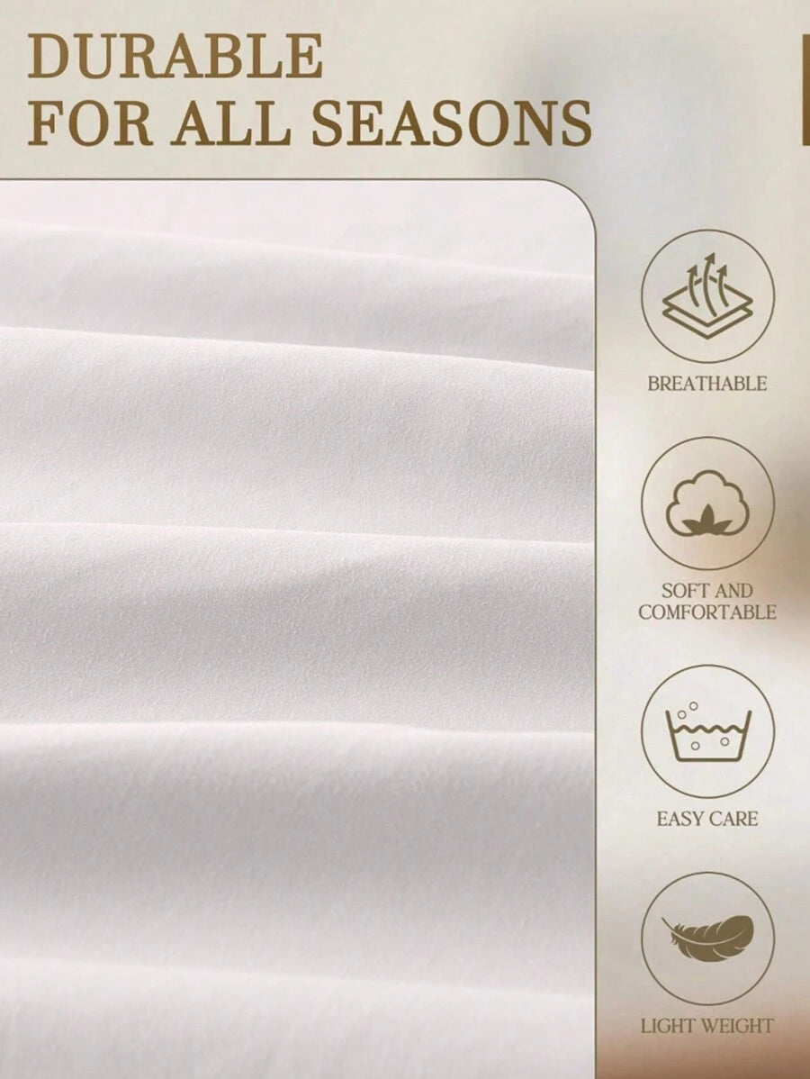 1pc Solid Color Fitted Sheet, Mattress Protector, Mattress Cover For Bed, Soft And Breathable, Deep Pocket Up To 11.8 Inch - White