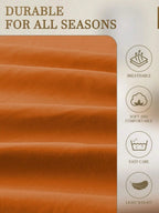 1pc Solid Color Fitted Sheet, Mattress Protector, Mattress Cover For Bed, Soft And Breathable, Deep Pocket Up To 11.8 Inch - Ginger