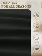1pc Solid Color Fitted Sheet, Mattress Protector, Mattress Cover For Bed, Soft And Breathable, Deep Pocket Up To 11.8 Inch - Black