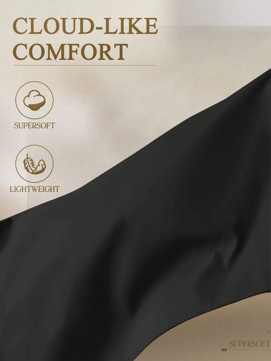 1pc Solid Color Fitted Sheet, Mattress Protector, Mattress Cover For Bed, Soft And Breathable, Deep Pocket Up To 11.8 Inch - Black