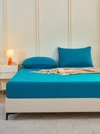 1pc Solid Color Fitted Sheet, Mattress Protector, Mattress Cover For Bed, Soft And Breathable, Deep Pocket Up To 11.8 Inch - Royal Blue