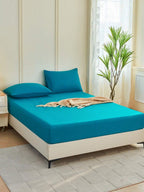 1pc Solid Color Fitted Sheet, Mattress Protector, Mattress Cover For Bed, Soft And Breathable, Deep Pocket Up To 11.8 Inch - Royal Blue