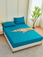 1pc Solid Color Fitted Sheet, Mattress Protector, Mattress Cover For Bed, Soft And Breathable, Deep Pocket Up To 11.8 Inch - Royal Blue