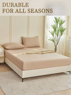 1pc Solid Color Fitted Sheet, Mattress Protector, Mattress Cover For Bed, Soft And Breathable, Deep Pocket Up To 11.8 Inch - Camel