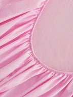 1pc Solid Color Fitted Sheet, Mattress Protector, Mattress Cover For Bed, Soft And Breathable, Deep Pocket Up To 11.8 Inch - Pink