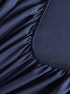 1pc Solid Color Fitted Sheet, Mattress Protector, Mattress Cover For Bed, Soft And Breathable, Deep Pocket Up To 11.8 Inch - Navy Blue