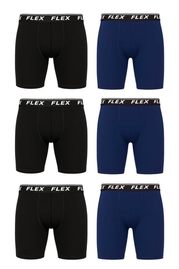 Pack of 6 Boxer Briefs (3 BOXES) (3 Black & 3 Navy) Size S