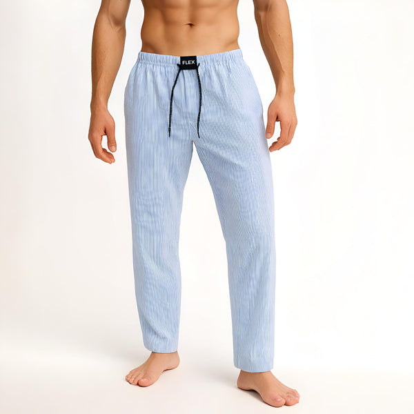 Heaven (Light Blue/White Striped) Woven Pajama - Premium Woven Pajamas Size S