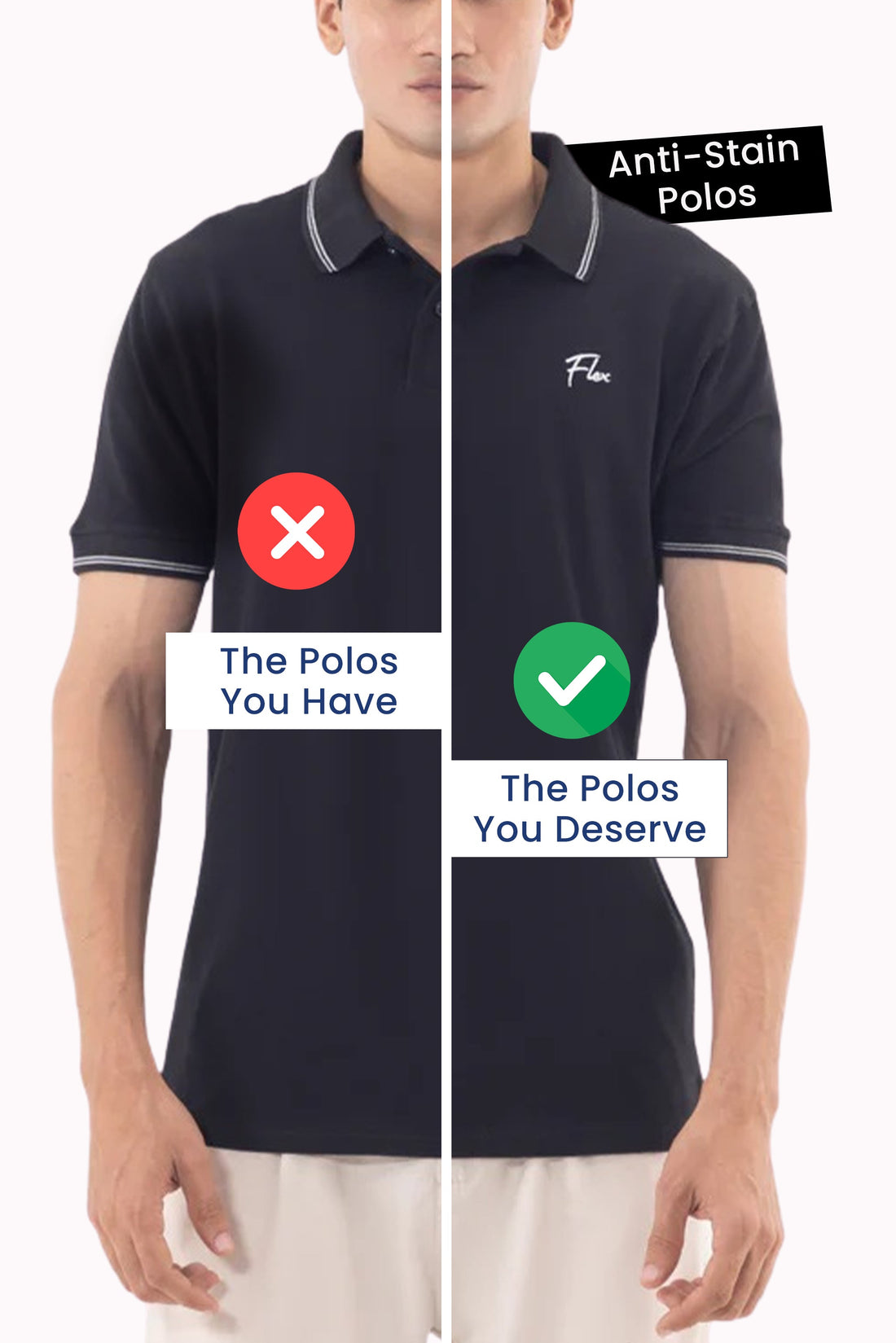 Flex Elite-Anti Stain/Anti-Odour/Anti-Sweat Revolutionary Polo Black